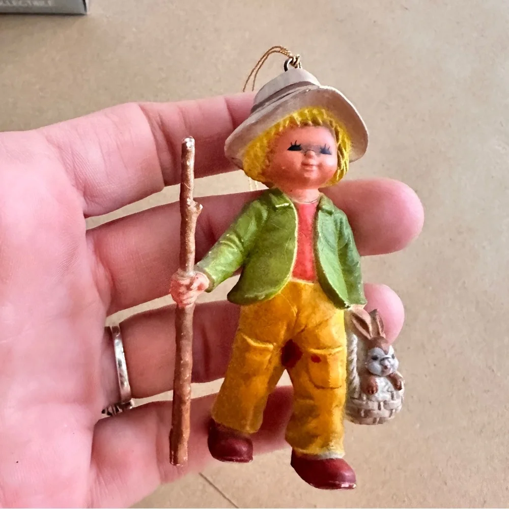 Vintage lot of 4 Bradford Christmas ornaments kids